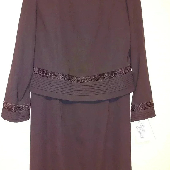 NWT Sarah Elizabeth Black Dress w/Beaded Floral Trim Size 12 - Picture 3 of 8